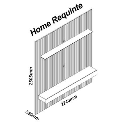 Imagem de Painel para TV até 90 Polegadas Impressão Ripada com LED com Gaveta 220cm 100% MDF Requinte