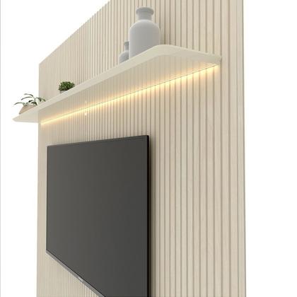Imagem de Painel para TV até 90 Polegadas Impressão Ripada com LED com Gaveta 220cm 100% MDF Requinte