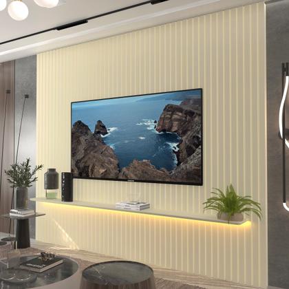 Imagem de Painel para TV até 90 Polegadas Ripado com LED 230cm 100% MDF Nobre