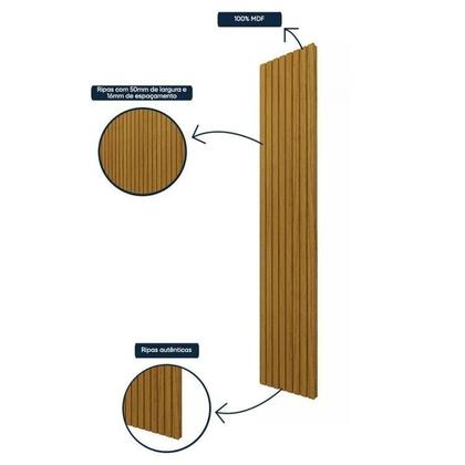 Imagem de Painel para Tv até 90 Polegadas Ripado com Led 280cm 100% Mdf Nobre