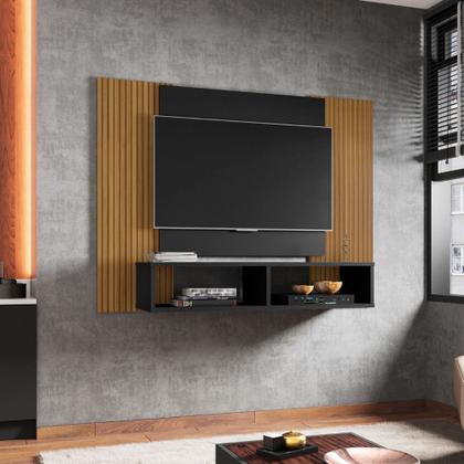 Imagem de Painel para TV de até 48 Polegadas Navi Preto Fosco e Pintura Ripado Bechara