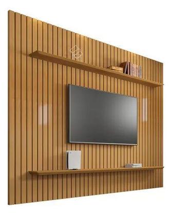 Imagem de Painel Para Tv De Até 75 Polegadas Ripado 2 Prateleiras Roma