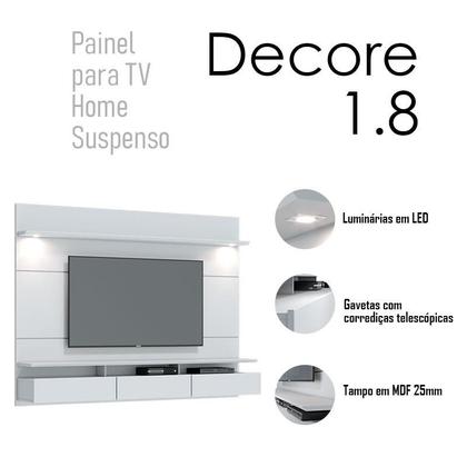 Imagem de Painel para TV Home Suspenso Ambiente Decore 1.8 Branco Acetinado - Imcal