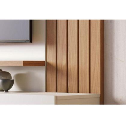 Imagem de Painel Para Tv Home Suspenso Ambiente Juriti 1.8 Off White Matte Freijó - Colibri