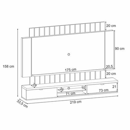 Imagem de Painel para TV Home Suspenso Illusion 2.2 Off White Cinamomo - HB Móveis