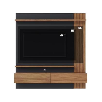 Imagem de Painel para Tv Home Suspenso Juriti 1.5 Noce Milano Preto Acetinado  Colibri