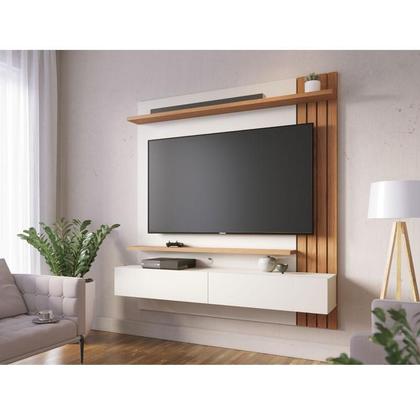Imagem de Painel para Tv Home Suspenso Juriti 1.5 Off White Matte Freijó - Colibri