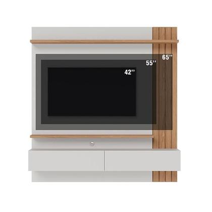 Imagem de Painel para Tv Home Suspenso Juriti 1.5 Off White Matte Freijó - Colibri