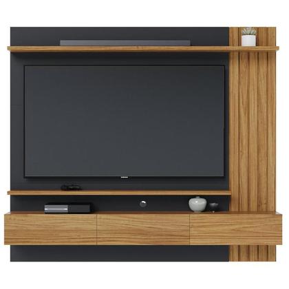 Imagem de Painel para Tv Home Suspenso Juriti 1.8 Noce Milano Preto Acetinado  Colibri