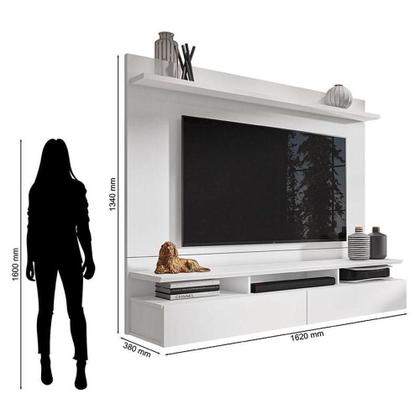Imagem de Painel Para Tv Home Suspenso Noruega Branco - Móveis Leão