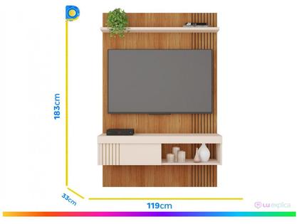 Imagem de Painel Para Tv Jade Caemmun 1,20 Freijo-off White