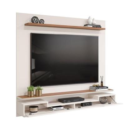 Imagem de Painel para Tv Levi Off White Freijó e Mesa de Centro Pilar Off White  DJ Móveis