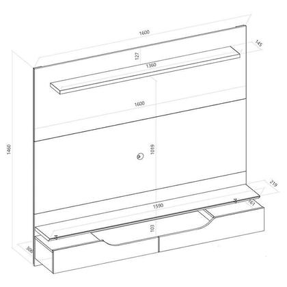 Imagem de Painel para Tv Levi Off White Freijó e Mesa de Centro Pilar Off White  DJ Móveis