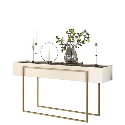 Imagem de Painel para Tv Nando Freijó Off White com Aparador para Sala Suri e Mesa de Centro Suri Off White  DJ Móveis