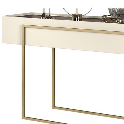 Imagem de Painel para Tv Nando Freijó Off White com Aparador para Sala Suri e Mesa de Centro Suri Off White  DJ Móveis