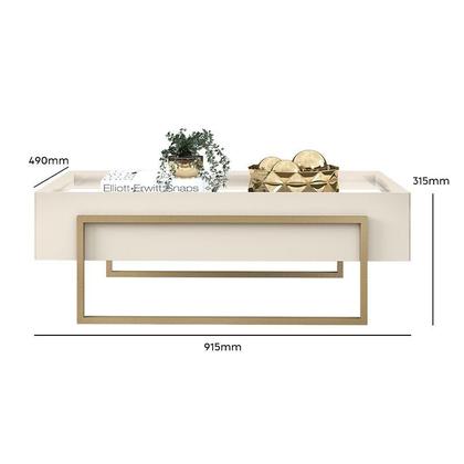 Imagem de Painel para Tv Nando Freijó Off White com Aparador para Sala Suri e Mesa de Centro Suri Off White  DJ Móveis