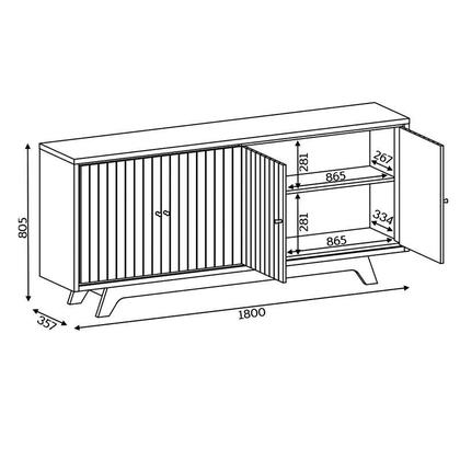 Imagem de Painel para Tv Nando Freijó Off White e Aparador Buffet Brise Off White  DJ Móveis