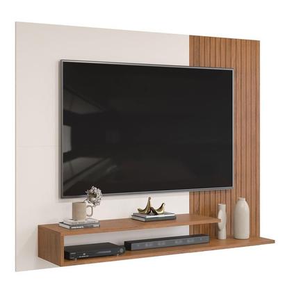 Imagem de Painel para Tv Nando Freijó Off White e Mesa de Centro Suri Off White  DJ Móveis