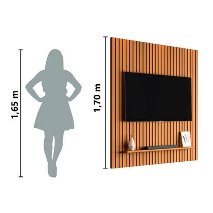 Imagem de Painel Para TV Ripado Até 55 Polegadas Mega 1,35m Cedro EDN