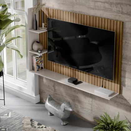 Imagem de Painel Para TV Smart Berlim Até 50 Polegadas - Elegância e Modernidade para Sua Sala - Ripado/Off