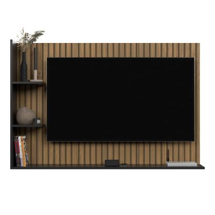 Imagem de Painel Para TV Smart Berlim Até 50 Polegadas - Elegância e Modernidade para Sua Sala - Ripado/Preto