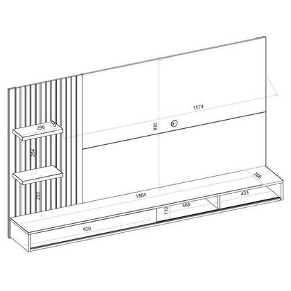 Imagem de Painel para TV Suspenso Ambiente Bento Cedro Bali  DJ Móveis