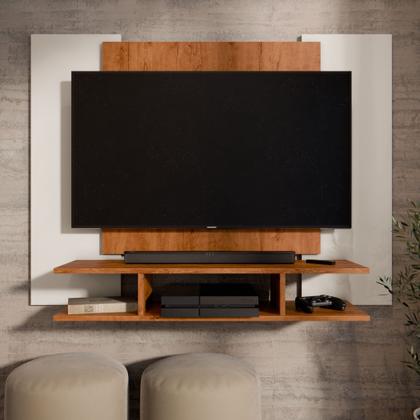 Imagem de Painel para TV Suspenso Até 50 Polegadas Com Nichos e Prateleira Ej Móveis
