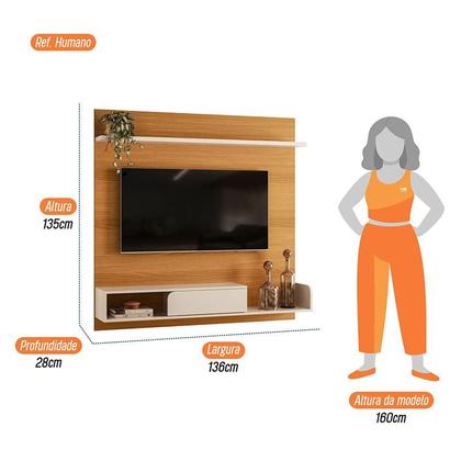 Imagem de Painel para TV Suspenso Evo com Buffet Saluti Cinamomo Off White  HB Móveis