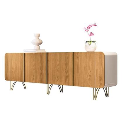 Imagem de Painel para TV Suspenso Evo com Buffet Saluti Cinamomo Off White  HB Móveis