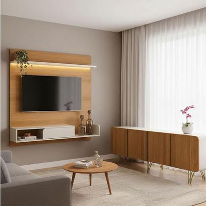 Imagem de Painel para TV Suspenso Evo com Buffet Saluti Cinamomo Off White  HB Móveis