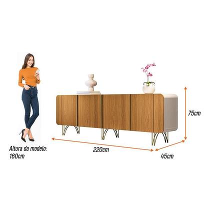 Imagem de Painel para TV Suspenso Evo com Buffet Saluti Cinamomo Off White  HB Móveis