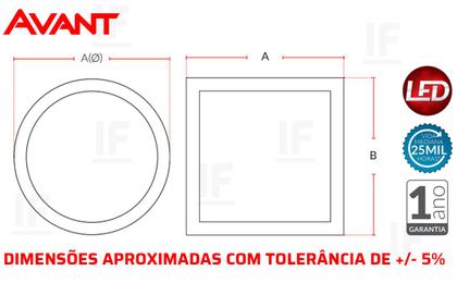 Imagem de Painel Plafon 6w Led Redondo Embutir Branco Frio Luminária