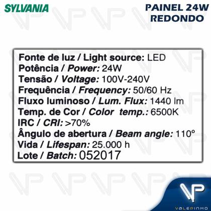 Imagem de Painel plafon led 24w embutir redonda 6500k(branco frio)bivolt kit10