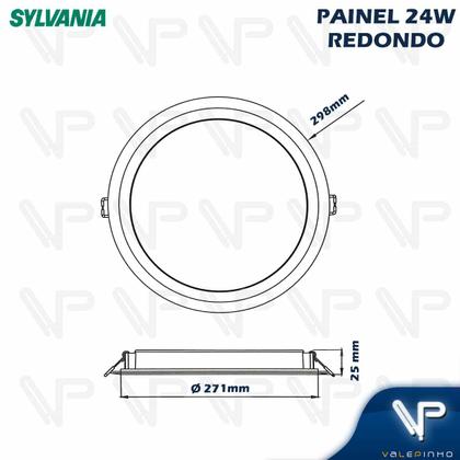 Imagem de Painel plafon led 24w embutir redonda 6500k(branco frio)bivolt kit10