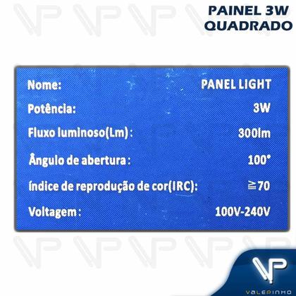 Imagem de Painel plafon led 3w embutir quadrado 3000k(branco quente)bivolt