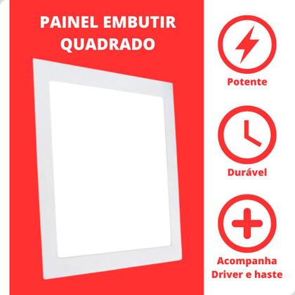 Painel Plafon LED 45W Quadrado Embutir 6500K Bivolt 62x62cm - INLUSS Imagem de Painel Plafon LED 45W Quadrado Embutir 6500K Bivolt 62x62cm