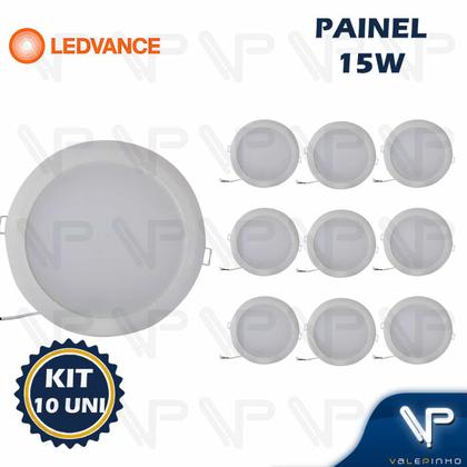 Imagem de Painel plafon led ledvance/radium 15w embutir redondo 6500k(branco frio) bivolt kit10