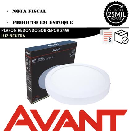 Imagem de Painel Plafon Led Sobrepor Redondo 24w Branco Neutro 4000k Avant