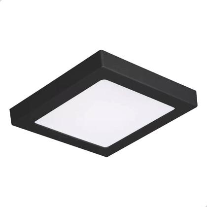 Painel Plafon Quadrado Sobrepor 18w Preto Branco Frio 6500k - INLUSS Imagem de Painel Plafon Quadrado Sobrepor 18w Preto Branco Frio 6500k