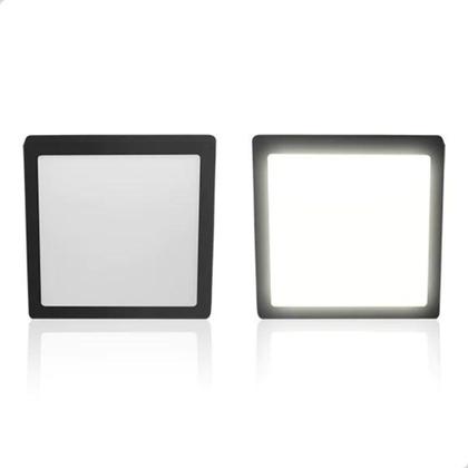Painel Plafon Quadrado Sobrepor 18w Preto Branco Frio 6500k - INLUSS Imagem de Painel Plafon Quadrado Sobrepor 18w Preto Branco Frio 6500k