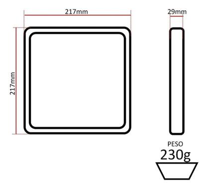Imagem de Painel Plafon Quadrado Sobrepor 18w Preto Branco Frio 6500k PS-PR - Avant