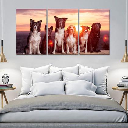 Imagem de Painel quadros mosaico cachorros e gatos (pet) med.105x65 ps 2mm adesivo fosco impressão fotográfica