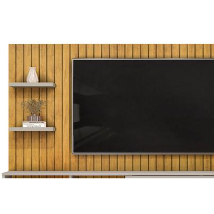 Imagem de Painel Quarto p/ TV até 60 Pol Friz 179x108cm Freijo/Off White - DJ Móveis