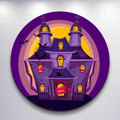 Imagem de Painel Redondo Dia Das Bruxas Capa Sublimada de Festa Tamanho Grande ou Mini Decoração Haloween