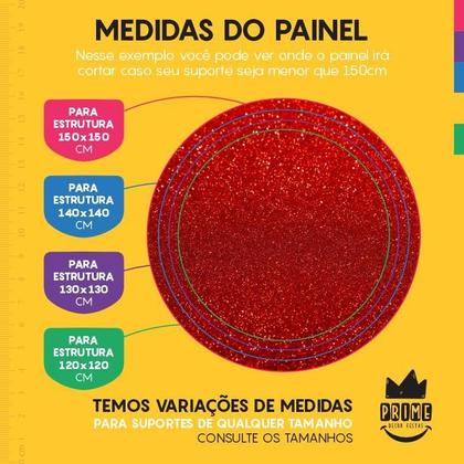 Imagem de Painel Redondo Sublimado 3D Glitter Em Tecido 1,50M Glt12