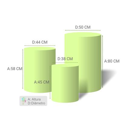 Imagem de Painel Redondo  Trio de Cilíndros Páscoa Coelho Feliz Ovos silhuetas Coloridos