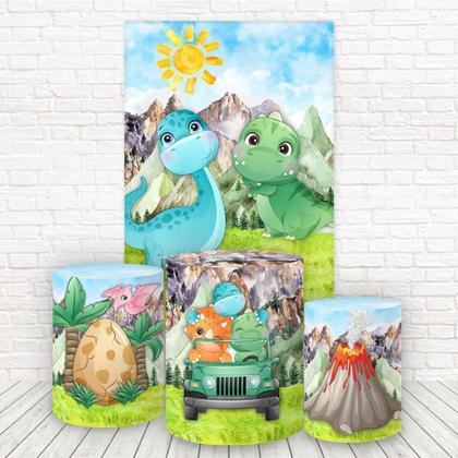 Imagem de Painel Retangular E Capas 3D Sublimado Dino Baby Fkpc-908