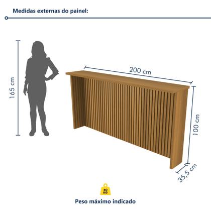 Imagem de Painel Ripado Bancada para Cozinha 200cm 100% Mdf