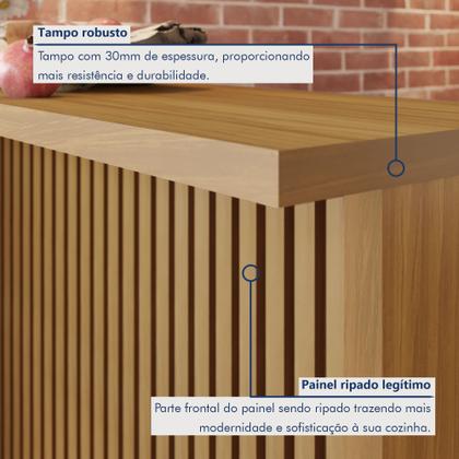 Imagem de Painel Ripado Bancada para Cozinha 200cm 100% Mdf