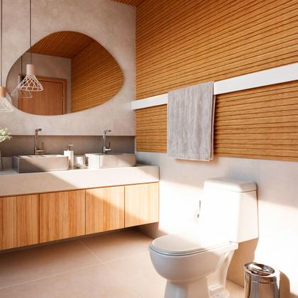 Imagem de Painel Ripado Cor: Freijó de uso Interno em WPC Double 2,90m x 18cm (0,522m²)